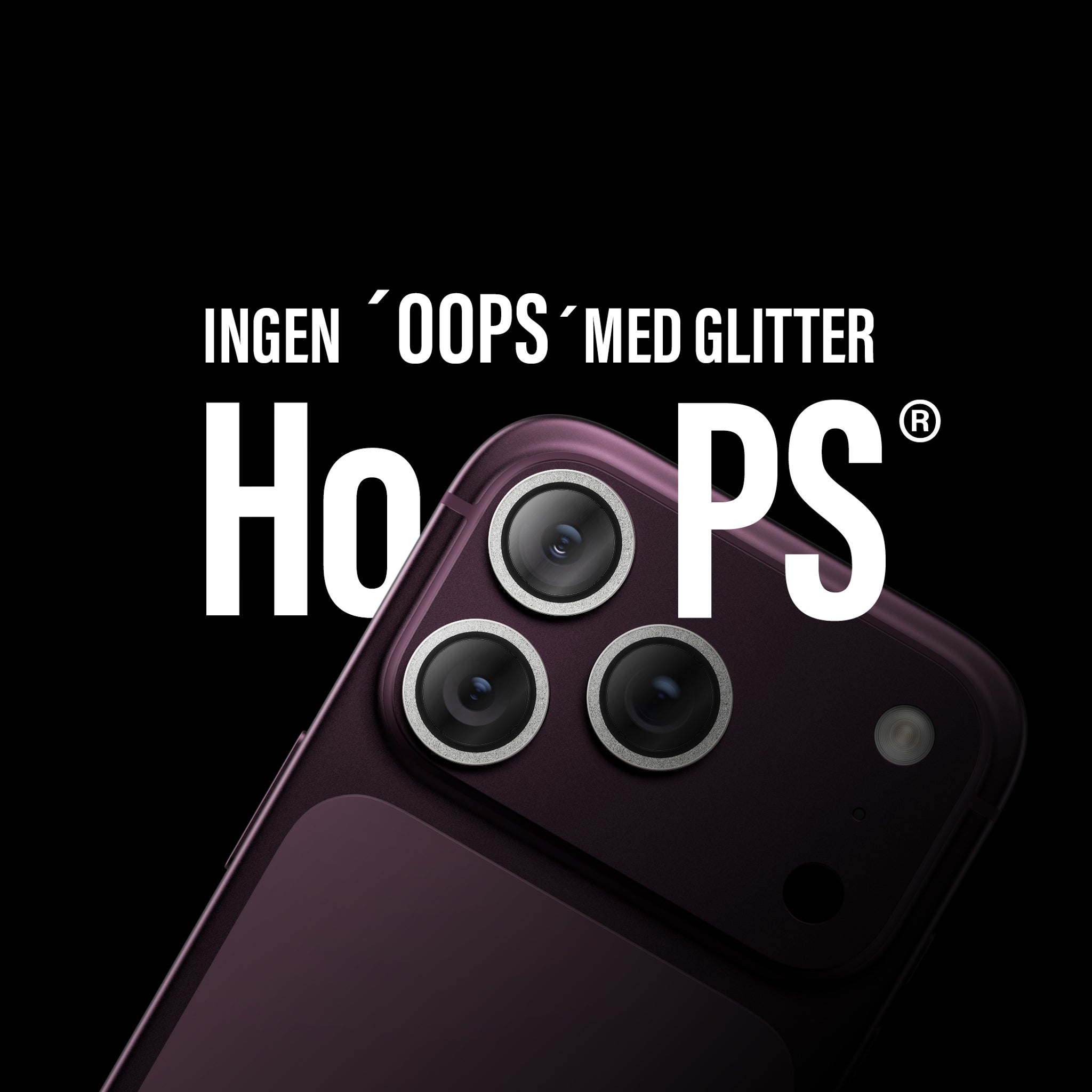 PanzerGlass® Hoops® Kameralinsebeskytter Glitter Sølv iPhone 18 Pro | 18 Pro Max